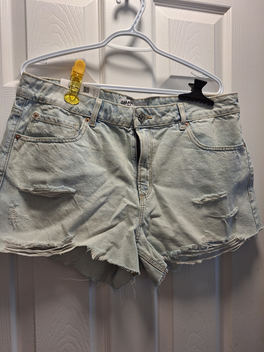 Garage Light Blue Distressed Denim Shorts